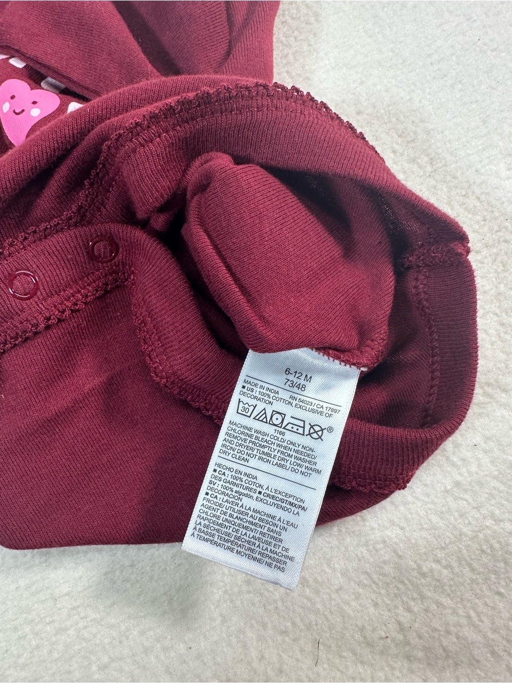 NWT Old Navy Baby Maroon One-Piece Size 6-12M - Picture 6 of 6